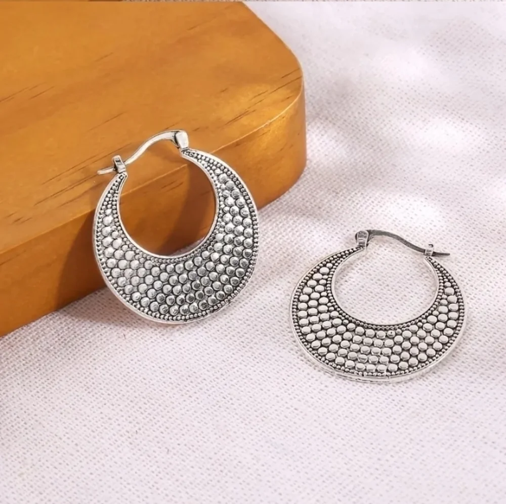 925 Silver Plated Boho Vintage Style Earrings